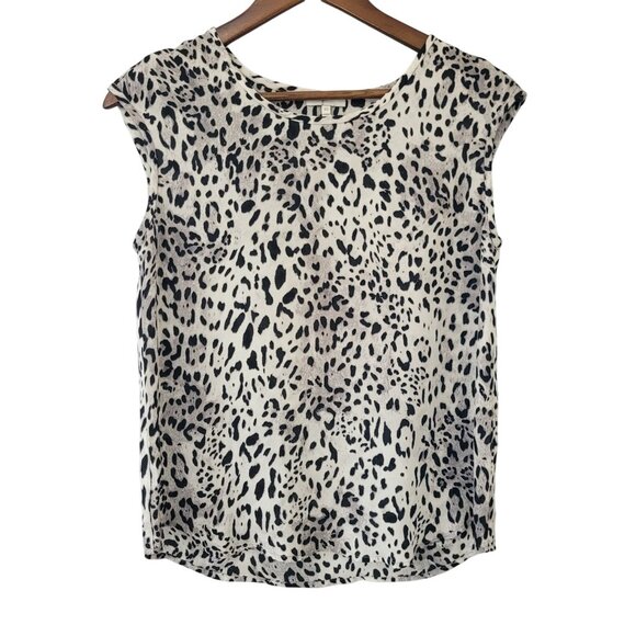 Joie Leopard Print 100% Silk Sleeveless Blouse Top Womens Size XS - Picture 1 of 7